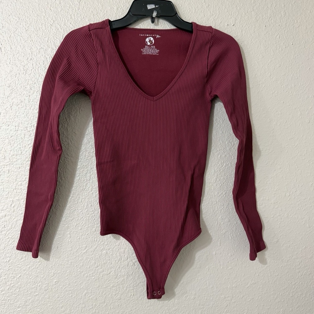 Intimately Free people M L Women's Bodysuit Ribbed Fitted Boho Preppy
